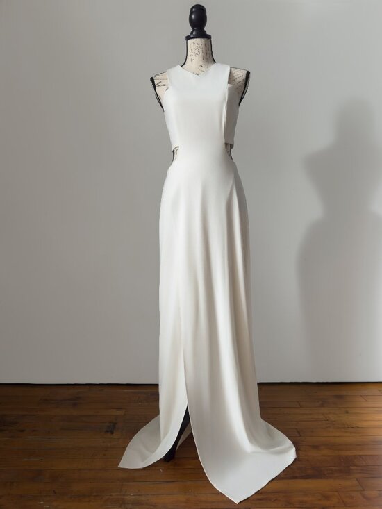 Halston Heritage Dresses & Skirts - Halston Heritage Ivory Cutout Crepe Gown Size 4